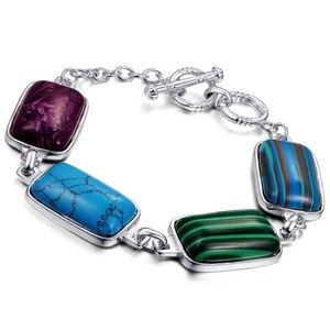 Noblag Luxury 925 Sterling Silver Colorful Turquoi
